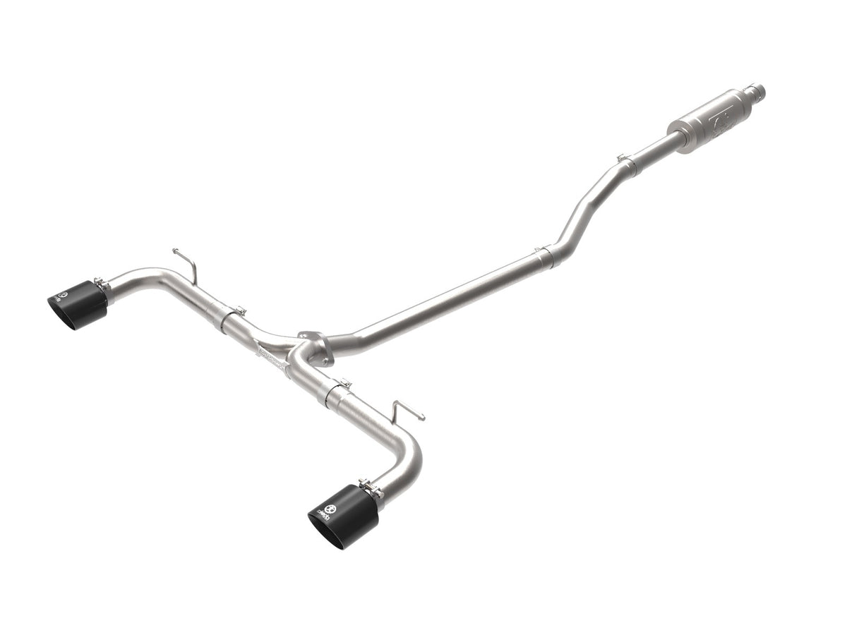 aFe Power Takeda 2-1/2 IN 304 Stainless Steel Cat-Back Exhaust System w/ Black Tip — Mazda 3 Hatchback 14-18 L4-2.0/2.5L — 49-37015-B