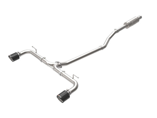 aFe Power Takeda 2-1/2 IN 304 Stainless Steel Cat-Back Exhaust System w/ Carbon Fiber Tip — Mazda 3 Hatchback 14-18 L4-2.0/2.5L — 49-37015-C