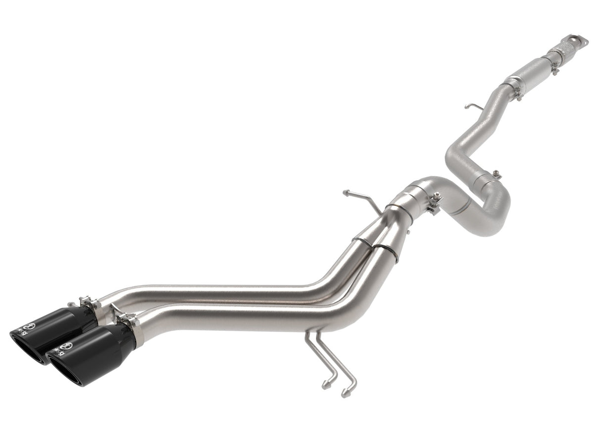 aFe Power Takeda 2-1/2 IN to 3 IN 304 Stainless Steel Cat-Back Exhaust System w/ Black Tip — Hyundai Veloster 13-17 L4-1.6L (t) — 49-37018-B