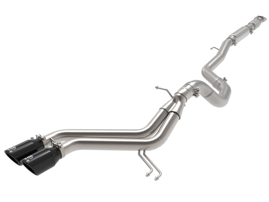 aFe Power Takeda 2-1/2 IN to 3 IN 304 Stainless Steel Cat-Back Exhaust System w/ Black Tip — Hyundai Veloster 13-17 L4-1.6L (t) — 49-37018-B