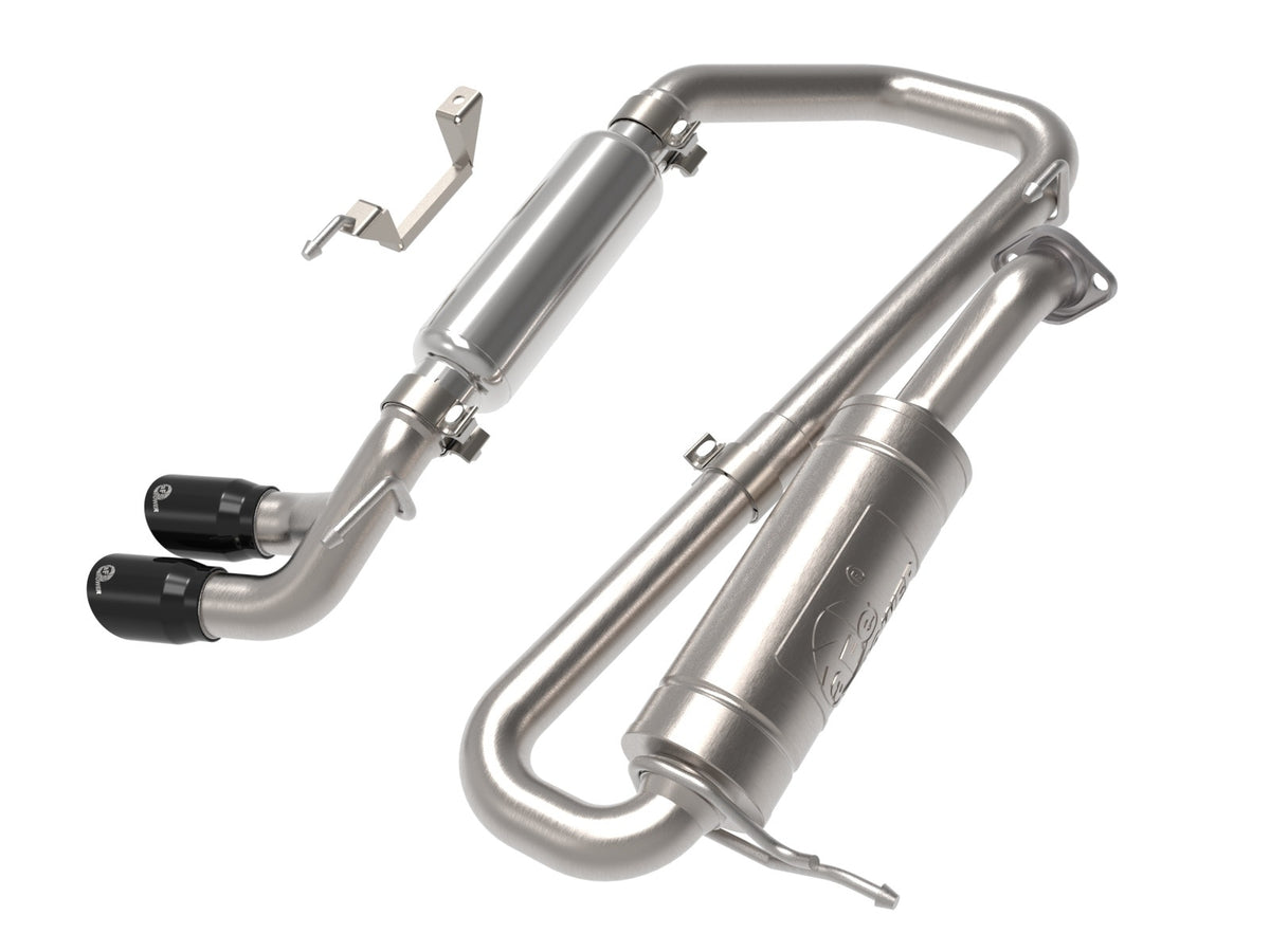 aFe Power Vulcan Series 2-1/4 IN 304 Stainless Steel Cat-Back Exhaust w/ Black Tip — Suzuki Jimny 18-25 L4-1.5L — 49-37020-B