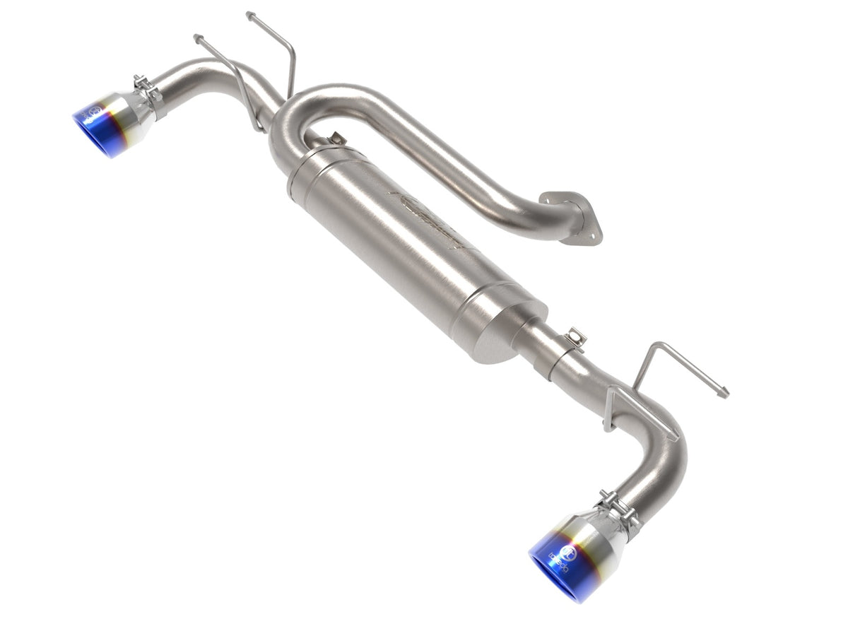 aFe Power Takeda 2-1/2 IN 304 Stainless Steel Axle-Back Exhaust System w/ Blue Flame Tip — Mazda 3 Hatchback 19-26 L4-2.5L/2.5L (t) — 49-37023-L