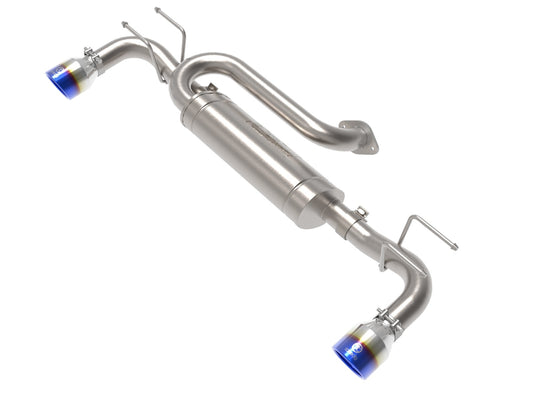 aFe Power Takeda 2-1/2 IN 304 Stainless Steel Axle-Back Exhaust System w/ Blue Flame Tip — Mazda 3 Hatchback 19-26 L4-2.5L/2.5L (t) — 49-37023-L