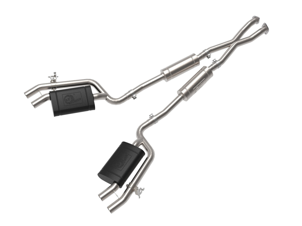 aFe Power Gemini XV 2-1/2 IN 304 Stainless Steel Cat-Back Exhaust System w/ Cut-Out — Kia Stinger 18-21 V6-3.3L (tt) — 49-37025