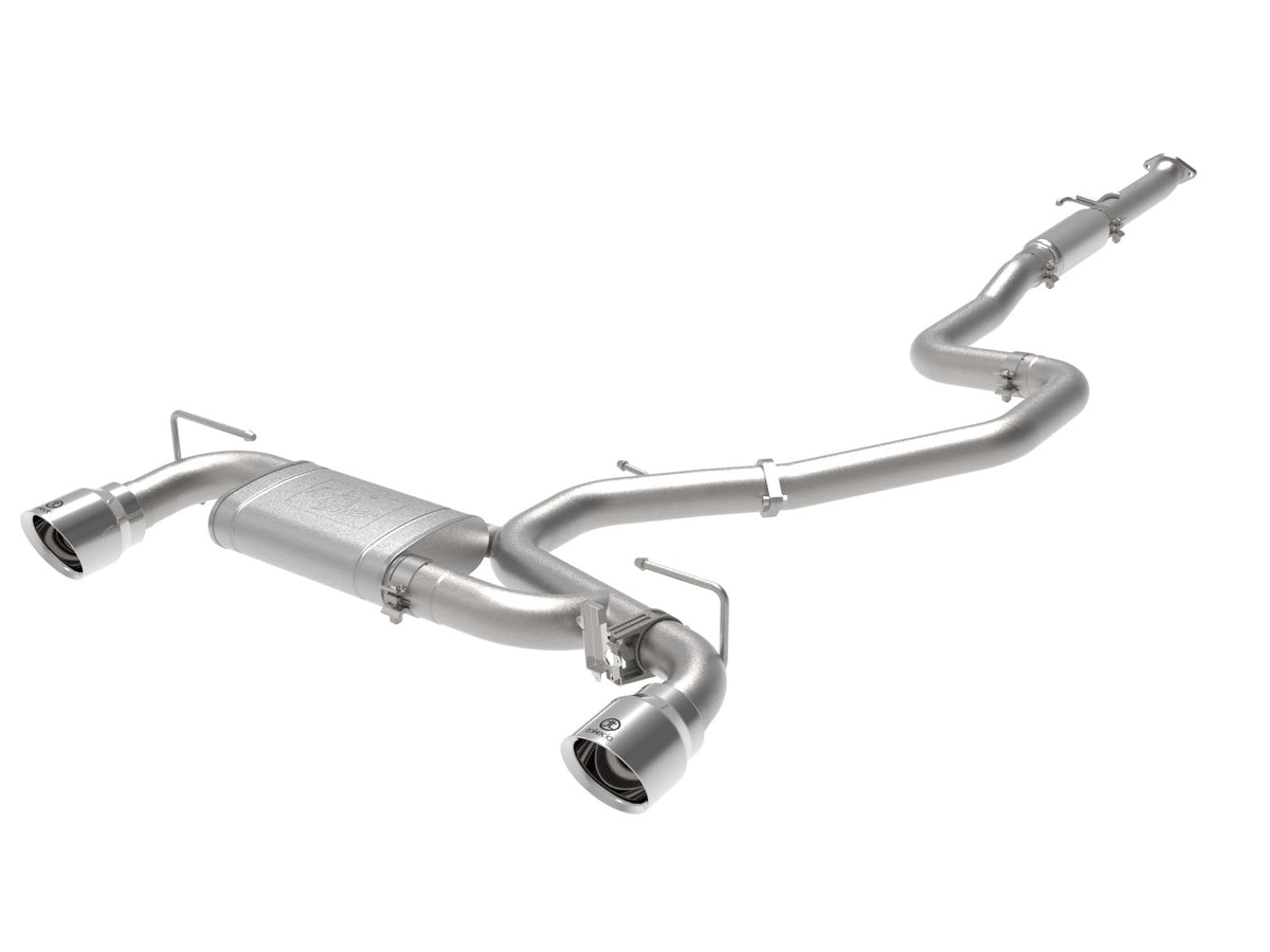 aFe Power Takeda 3 IN 304 Stainless Steel Cat-Back Exhaust System w/ Polished Tip — Hyundai Veloster N 21-22 L4-2.0L (t) — 49-37030-P