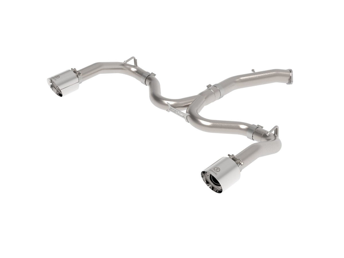 aFe Power Takeda 3 IN to 2-1/2 IN 304 Stainless Steel Axle-Back Exhaust Polished Tip — Kia Forte GT 20-21 L4-1.6L (t) — 49-37037-P