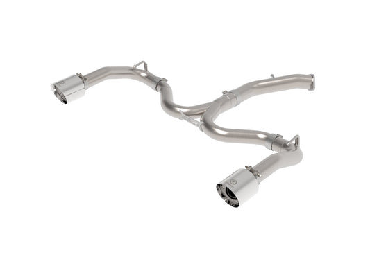 aFe Power Takeda 3 IN to 2-1/2 IN 304 Stainless Steel Axle-Back Exhaust Polished Tip — Kia Forte GT 20-21 L4-1.6L (t) — 49-37037-P
