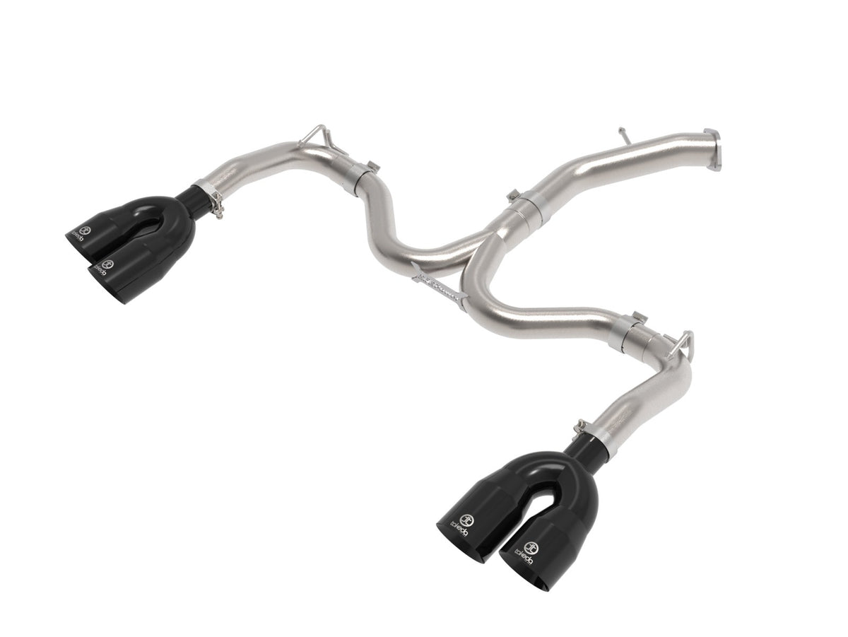 aFe Power Takeda 3 IN to 2-1/2 IN 304 Stainless Steel Axle-Back Exhaust w/ Black Tips — Kia Forte GT 22-24 L4-1.6L (t) — 49-37039-B