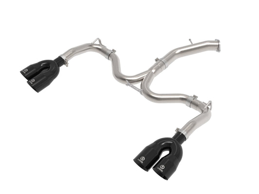 aFe Power Takeda 3 IN to 2-1/2 IN 304 Stainless Steel Axle-Back Exhaust w/ Black Tips — Kia Forte GT 22-24 L4-1.6L (t) — 49-37039-B