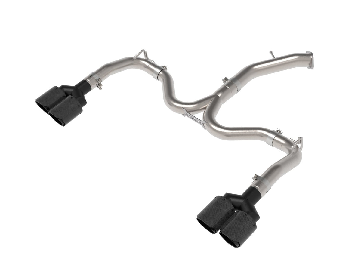 aFe Power Takeda 3 IN to 2-1/2 IN 304 Stainless Steel Axle-Back Exhaust w/ Carbon Fiber Tips — Kia Forte GT 22-24 L4-1.6L (t) — 49-37039-C