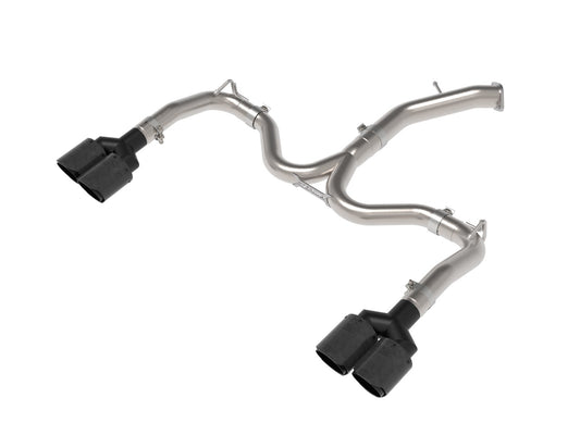 aFe Power Takeda 3 IN to 2-1/2 IN 304 Stainless Steel Axle-Back Exhaust w/ Carbon Fiber Tips — Kia Forte GT 22-24 L4-1.6L (t) — 49-37039-C