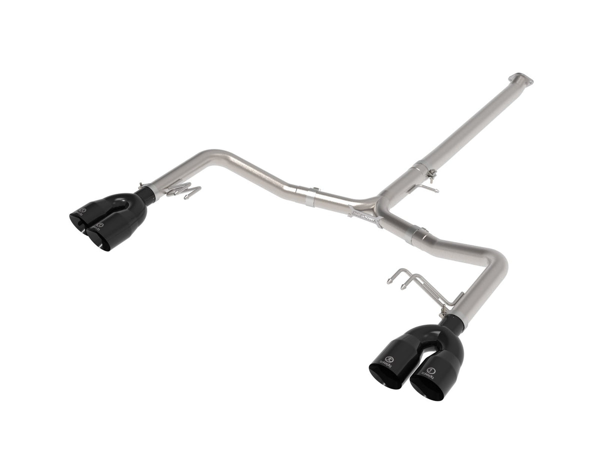 aFe Power Takeda 3 IN to 2-1/2 IN 304 Stainless Steel Axle-Back Exhaust System w/ Black Tip — Kia K5 GT 21-24 L4-2.5L (t) — 49-37043-B