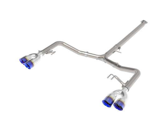 aFe Power Takeda 3 IN to 2-1/2 IN 304 Stainless Steel Axle-Back Exhaust System w/ Blue Flame Tip — Kia K5 GT 21-24 L4-2.5L (t) — 49-37043-L
