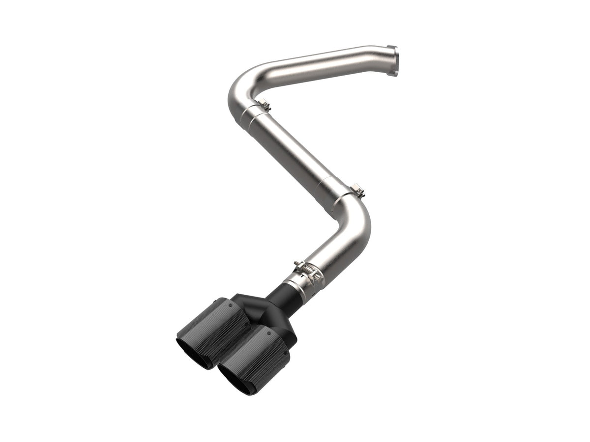 aFe Power Takeda 3 IN 304 Stainless Steel Axle-Back Exhaust System w/ Carbon Tip — Hyundai Elantra N Line 21-26 L4-1.6L (t) — 49-37045-C