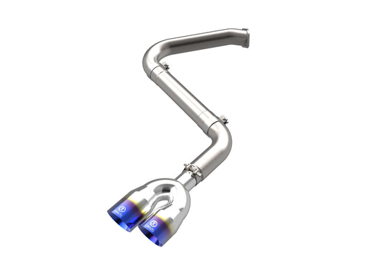 aFe Power Takeda 3 IN 304 Stainless Steel Axle-Back Exhaust System w/ Blue Flame Tip — Hyundai Elantra N Line 21-26 L4-1.6L (t) — 49-37045-L
