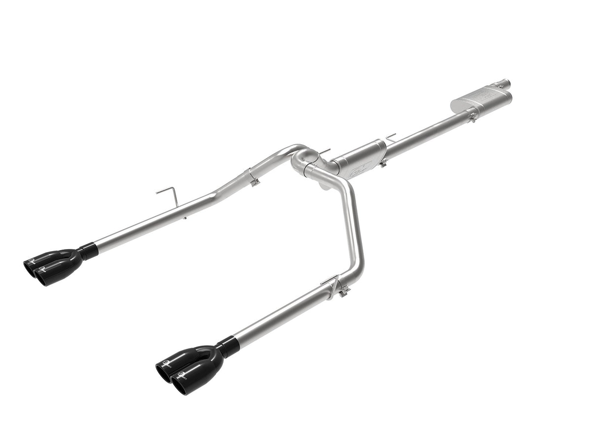 aFe Power Vulcan Series 3 IN to 2-1/2 IN 304 Stainless Steel Cat-Back Exhaust w/ Black Tip — Jeep Gladiator (JT) 20-26 V6-3.6L — 49-38084-B