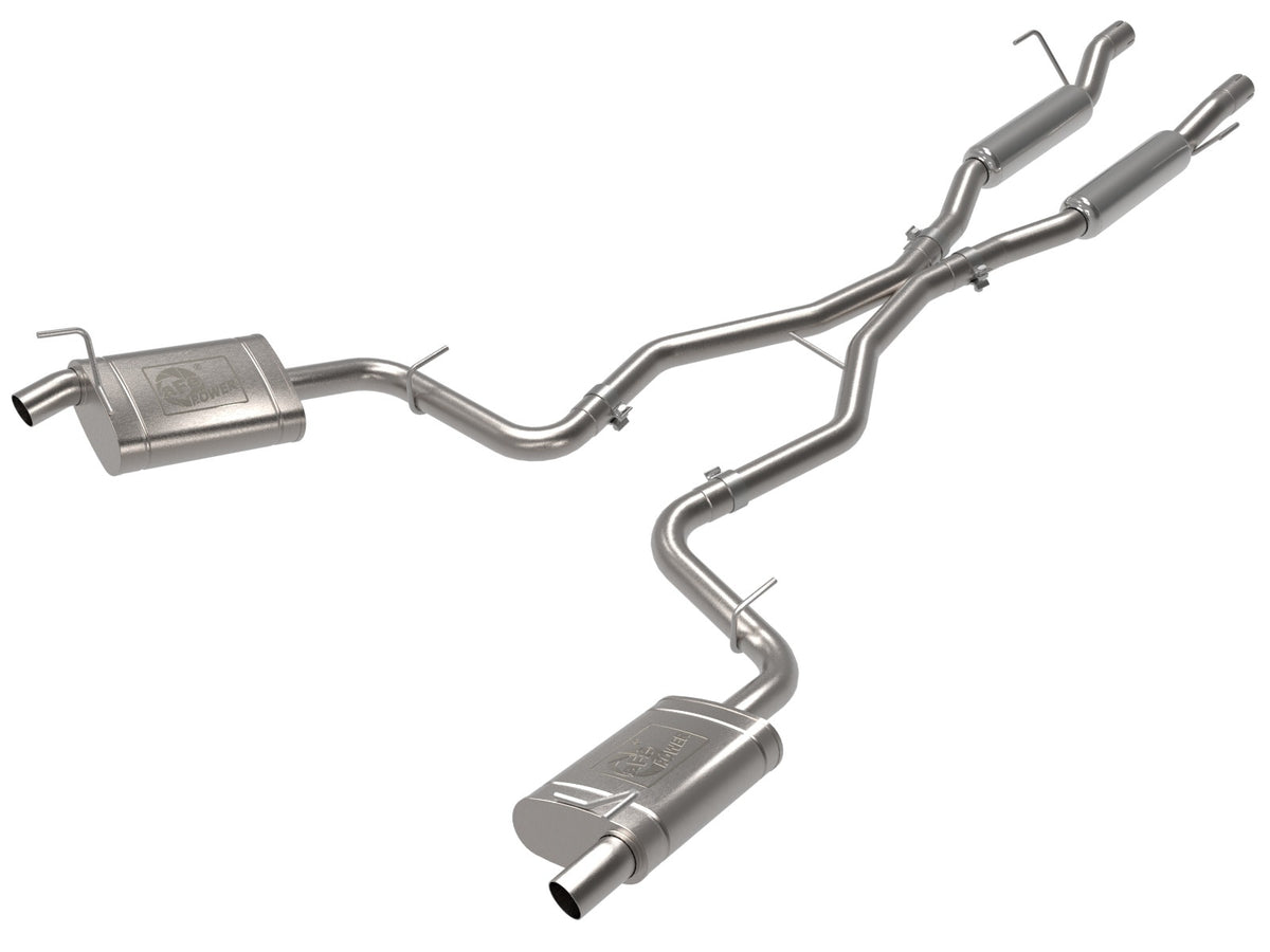 aFe Power Vulcan Series 2-1/4 IN to 2-1/2 IN 304 Stainless Steel Cat-Back Exhaust System — Jeep Grand Cherokee L (WL) 21-26 V6-3.6L/V8-5.7L — 49-38100