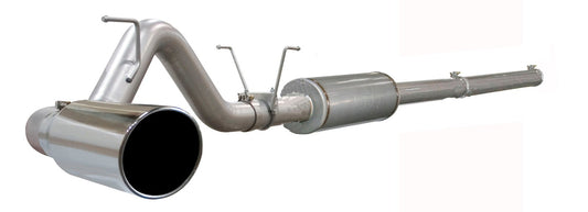 aFe Power Large Bore-HD 4 IN 409 Stainless Steel Cat-Back Exhaust System w/ Polished Tip — Dodge Diesel Trucks 04.5-07 L6-5.9L (td) — 49-42002