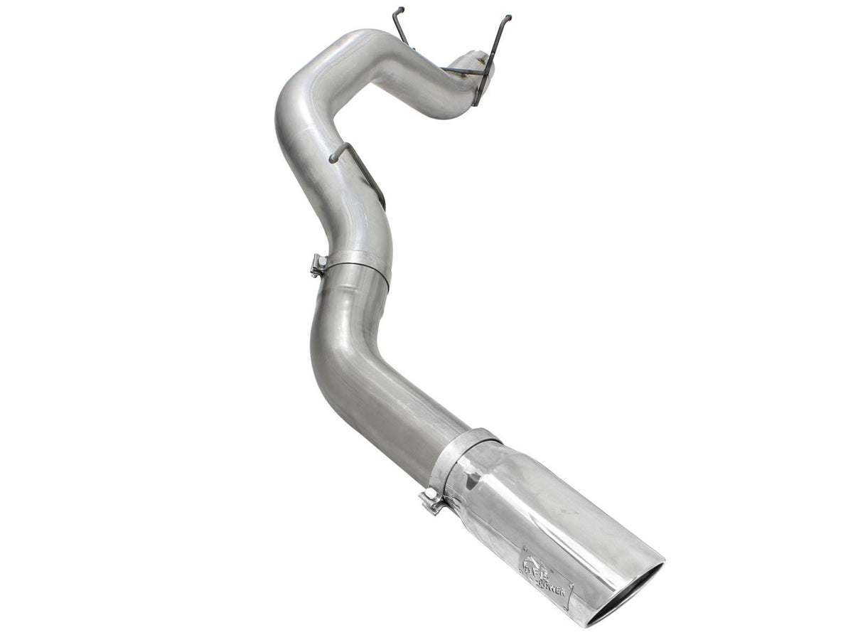 aFe Power Large Bore-HD 5 IN 409 Stainless Steel DPF-Back Exhaust System — Dodge RAM Diesel Trucks 13-18 L6-6.7L (td) — 49-42039-P