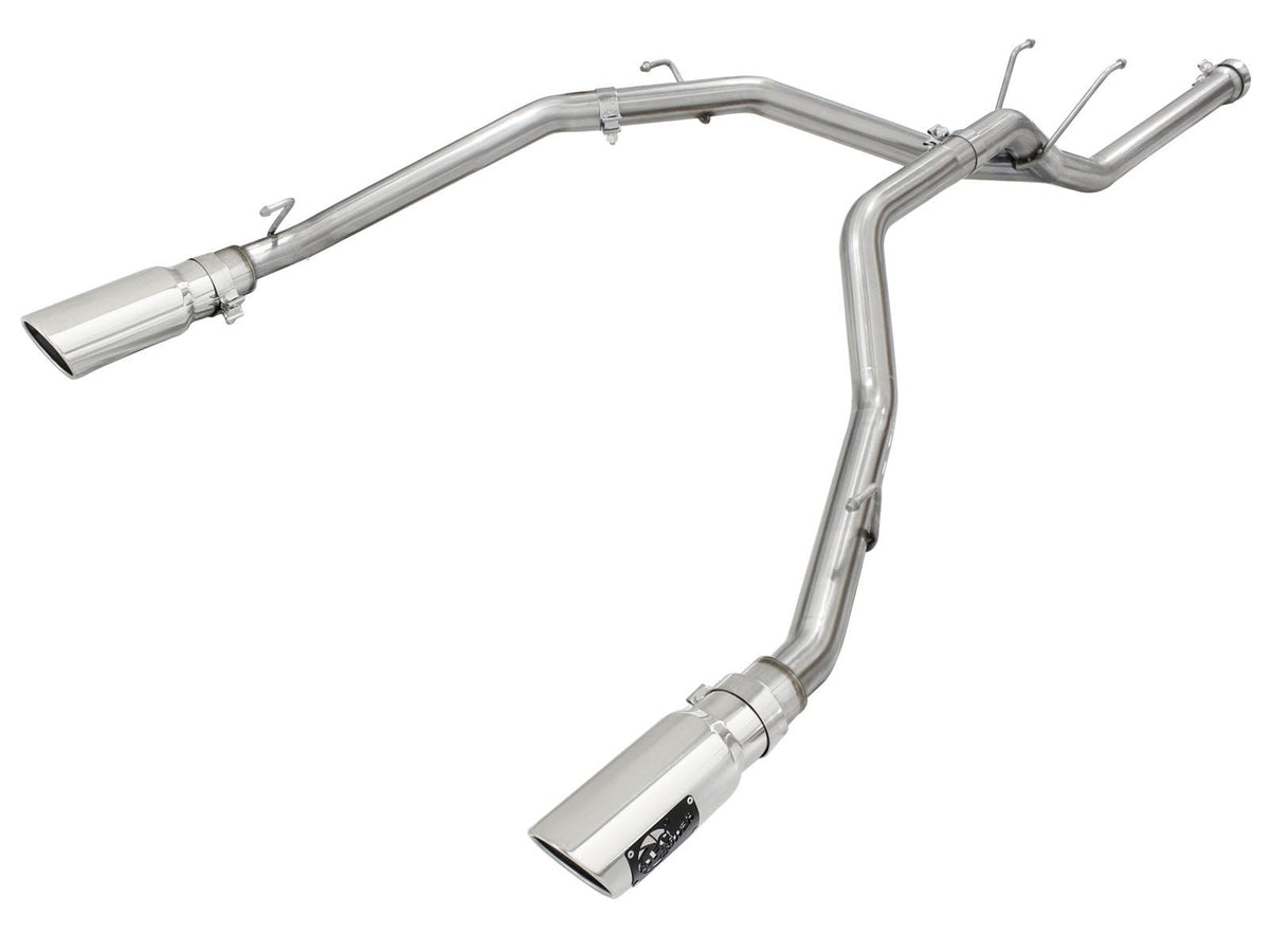 aFe Power Large Bore-HD 2-1/2 IN 409 Stainless Steel DPF-Back Exhaust System — RAM 1500 EcoDiesel 14-19 V6-3.0L (td) — 49-42041-P