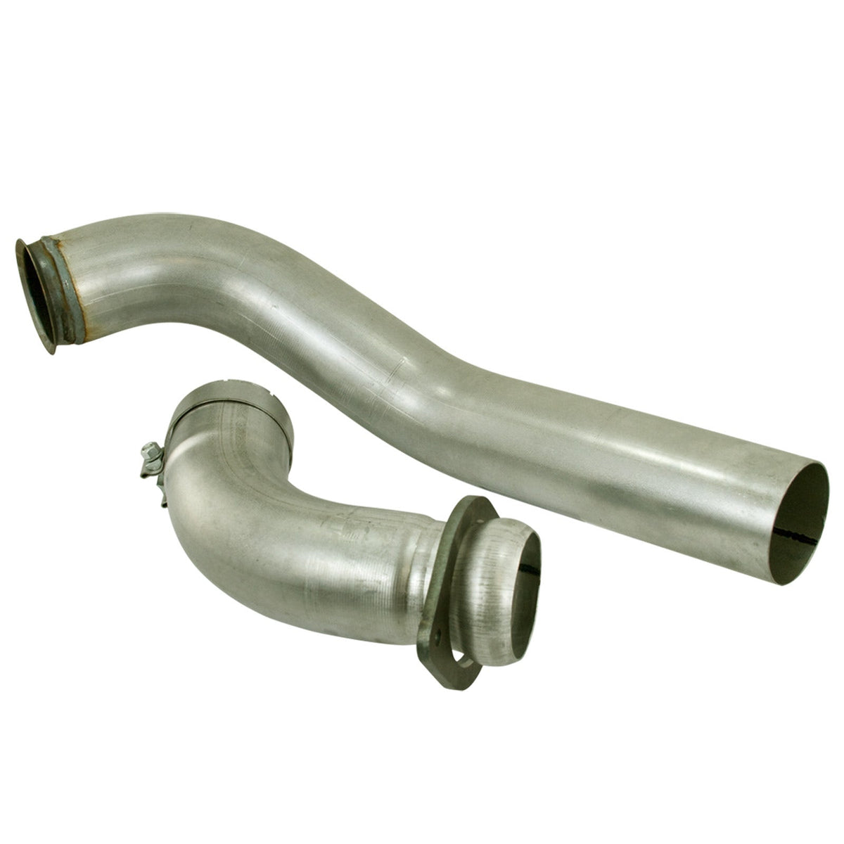 aFe Power Large Bore-HD Turbo Down-Pipes (4 IN 409 Stainless Steel) — Ford Diesel Trucks 08-10 V8-6.4L (td) — 49-43025-1