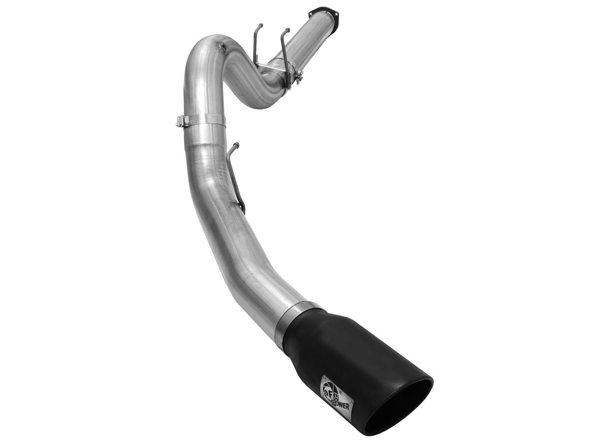 aFe Power Large Bore-HD 5 IN 409 Stainless Steel DPF-Back Exhaust System — Ford Diesel Trucks 15-16 V8-6.7L (td) — 49-43064-B