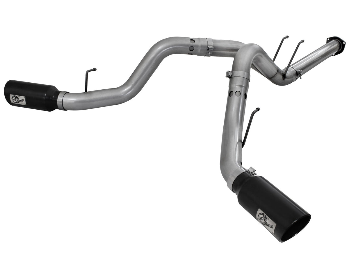 aFe Power Large Bore-HD 4 IN 409 Stainless Steel DPF-Back Exhaust System — Ford Diesel Trucks 11-14 V8-6.7L (td) — 49-43065-B
