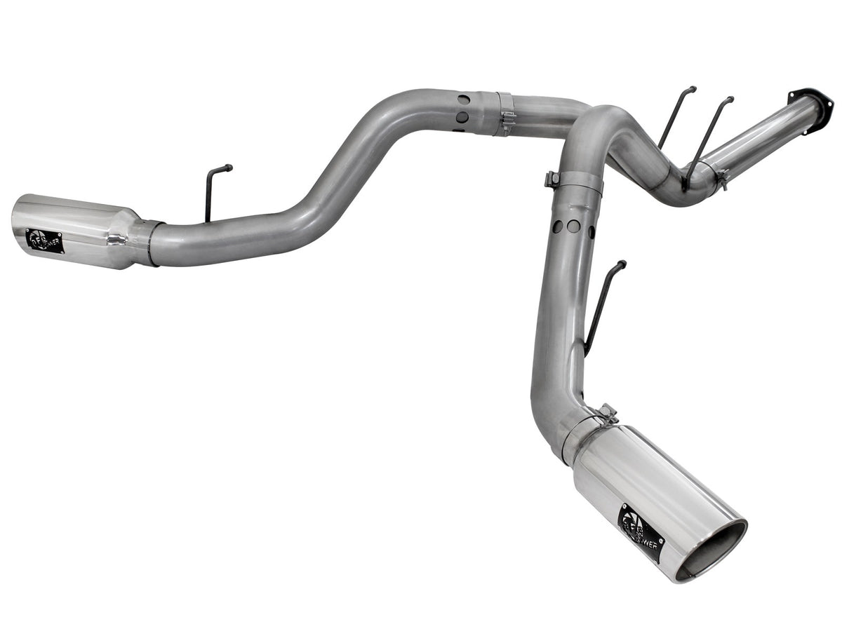 aFe Power Large Bore-HD 4 IN 409 Stainless Steel DPF-Back Exhaust System — Ford Diesel Trucks 11-14 V8-6.7L (td) — 49-43065-P