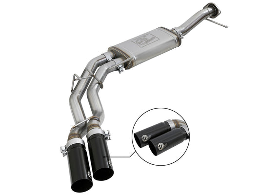 aFe Power Rebel Series 3 IN to 2-1/2 IN 409 Stainless Steel Cat-Back Exhaust System — Ford F-150 11-14 V6-3.5L (tt) — 49-43078-B