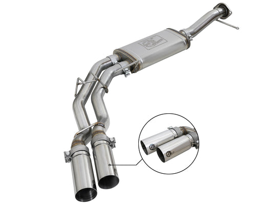 aFe Power Rebel Series 3 IN to 2-1/2 IN 409 Stainless Steel Cat-Back Exhaust System — Ford F-150 11-14 V6-3.5L (tt) — 49-43078-P