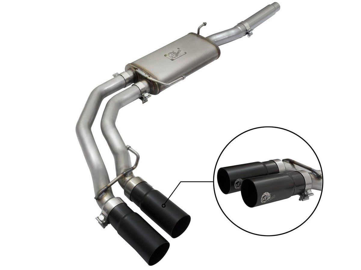 aFe Power Rebel Series 3 IN to 2-1/2 IN 409 Stainless Steel Cat-Back Exhaust System — Ford F-150 04-08 V8-4.6/5.4L — 49-43079-B