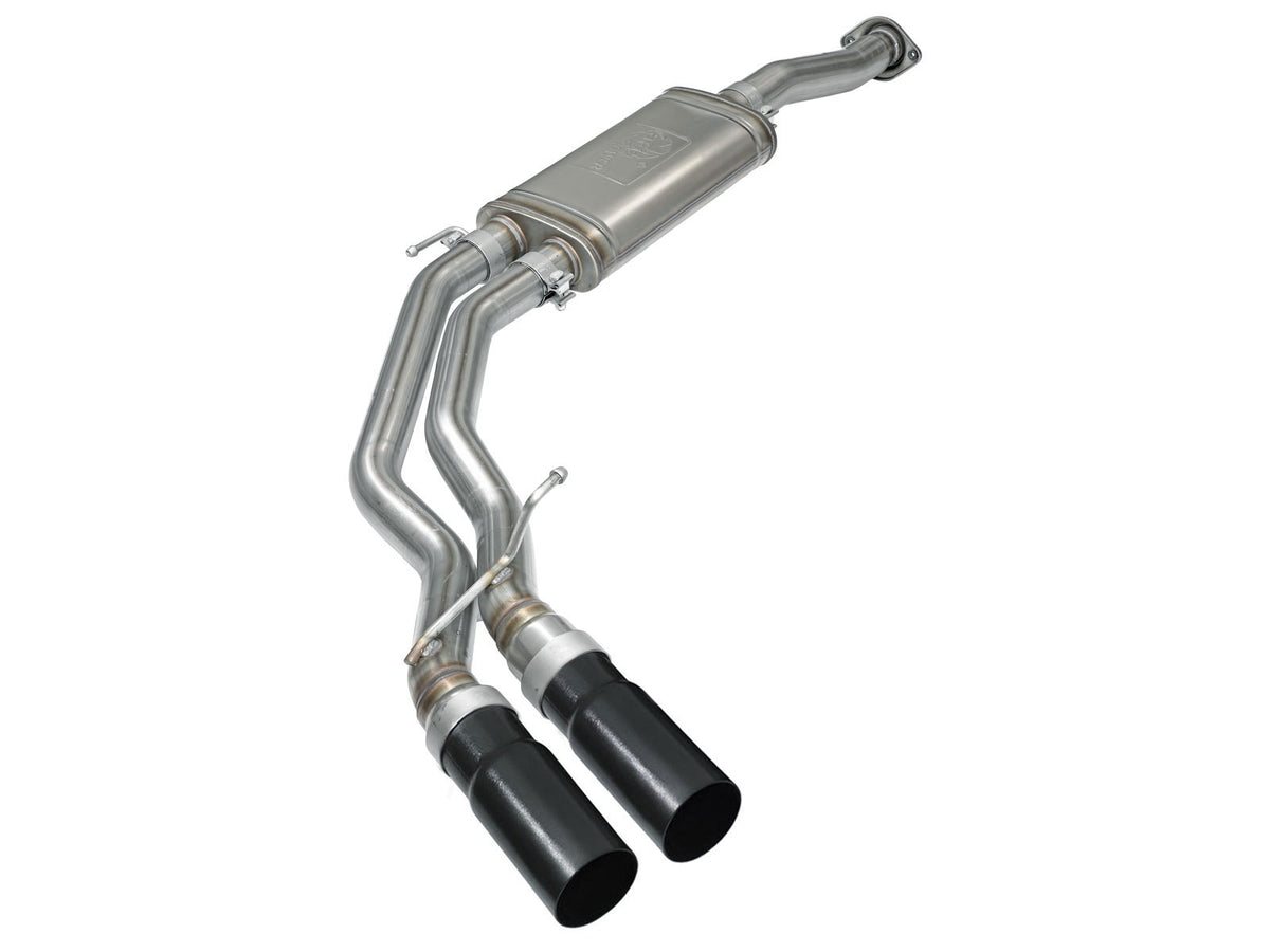aFe Power Rebel Series 3 IN to 2-1/2 IN 409 Stainless Steel Cat-Back Exhaust System — Ford F-150 15-20 V6-2.7L (tt)/V6-3.5L (tt)/V8-5.0L — 49-43081-B