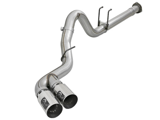 aFe Power Rebel XD Series 4 IN 409 Stainless Steel DPF-Back Exhaust System w/ Dual Polished Tips — Ford Diesel Trucks 17-26 V8-6.7L (td) — 49-43102-P