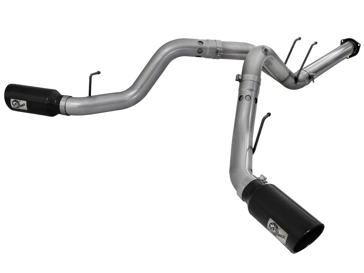 aFe Power Large Bore-HD 4 IN 409 Stainless Steel DPF-Back Exhaust System — Ford Diesel Trucks 15-16 V8-6.7L (td) — 49-43122-B