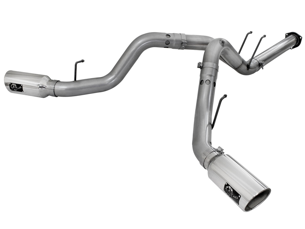 aFe Power Large Bore-HD 4 IN 409 Stainless Steel DPF-Back Exhaust System — Ford Diesel Trucks 15-16 V8-6.7L (td) — 49-43122-P