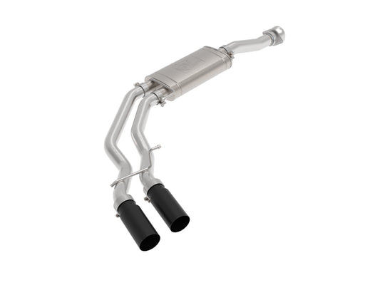 aFe Power Rebel Series 3 IN to 2-1/2 IN Stainless Steel Cat-Back Exhaust System w/ Black Tip — Ford F-150 21-26 V6-2.7L (tt)/3.5L (tt)/V8-5.0L — 49-43128-B