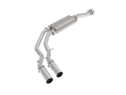 aFe Power Rebel Series 3 IN to 2-1/2 IN Stainless Steel Cat-Back Exhaust System w/ Polished Tip — Ford F-150 21-26 V6-2.7L (tt)/3.5L (tt)/V8-5.0L — 49-43128-P