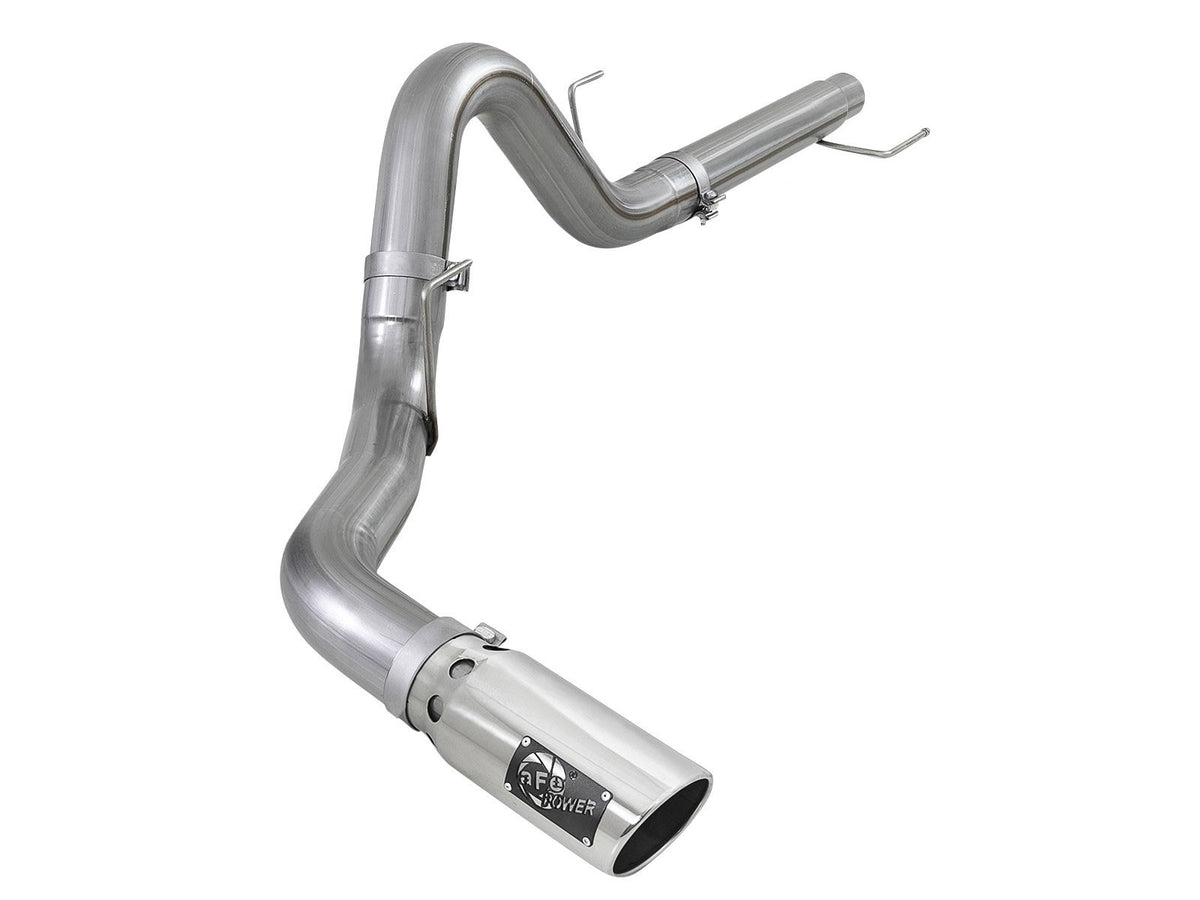 aFe Power Large Bore-HD 4 IN 409 Stainless Steel DPF-Back Exhaust System — Ford F-150 2021 V6-3.0L (td) — 49-43143-P