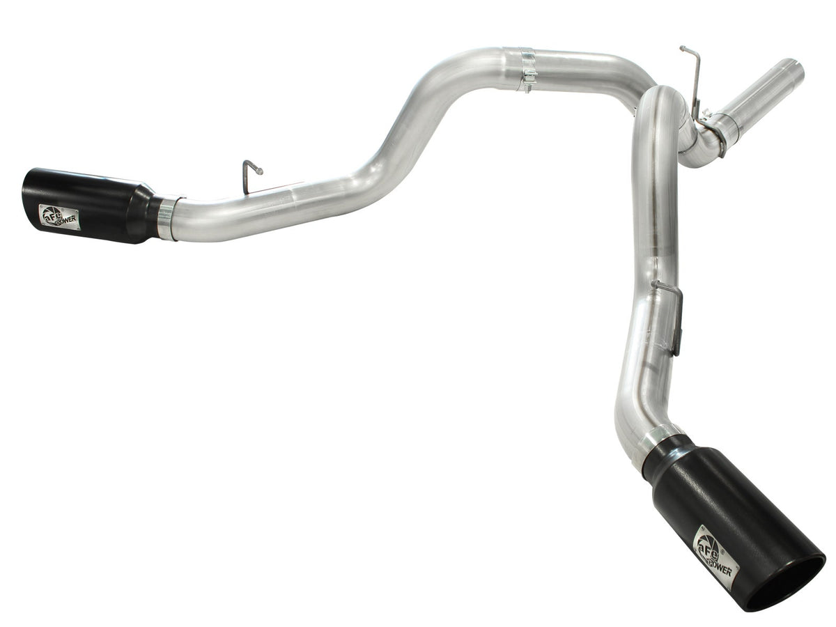 aFe Power Large Bore-HD 4 IN 409 Stainless Steel DPF-Back Exhaust System — GM Diesel Trucks 11-16 V8-6.6L (td) LML — 49-44043-B
