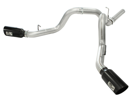 aFe Power Large Bore-HD 4 IN 409 Stainless Steel DPF-Back Exhaust System — GM Diesel Trucks 11-16 V8-6.6L (td) LML — 49-44043-B
