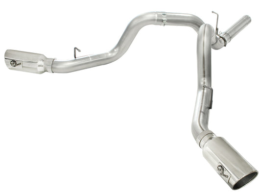 aFe Power Large Bore-HD 4 IN 409 Stainless Steel DPF-Back Exhaust System — GM Diesel Trucks 11-16 V8-6.6L (td) LML — 49-44043-P