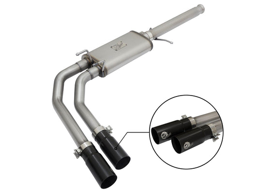 aFe Power Rebel Series 3 IN to 2-1/2 IN 409 Stainless Steel Cat-Back Exhaust System — GM Silverado/Sierra 1500 09-18 / Silverado LD/Sierra Limited 2019 V6-4.3/V8-4.8/5.3L — 49-44062-B