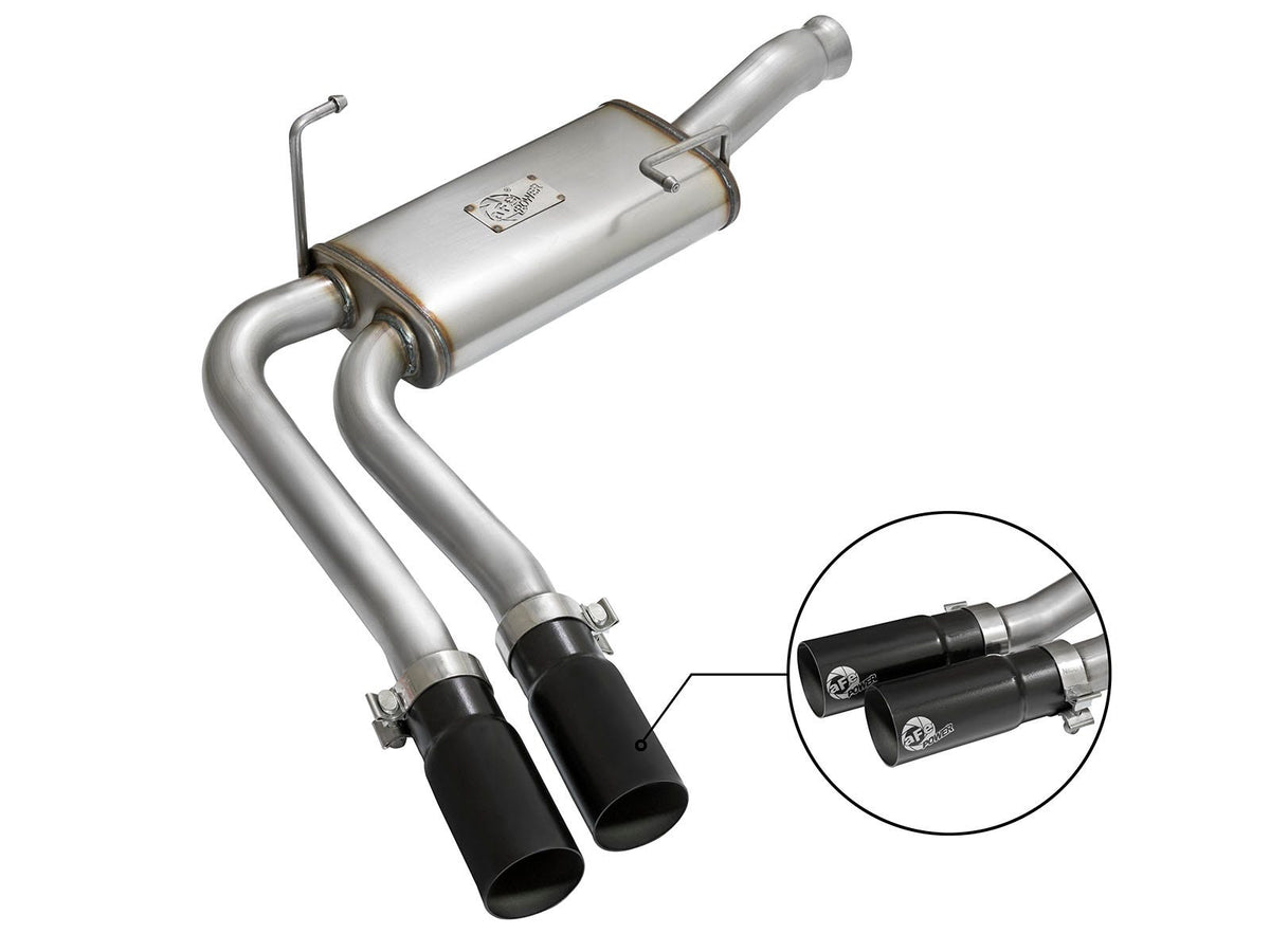 aFe Power Rebel Series 3 IN to 2-1/2 IN 409 Stainless Steel Cat-Back Exhaust System — GM Silverado/Sierra 1500 09-18 / Silverado LD/Sierra Limited 2019 V6-4.3/V8-4.8/5.3L — 49-44070-B