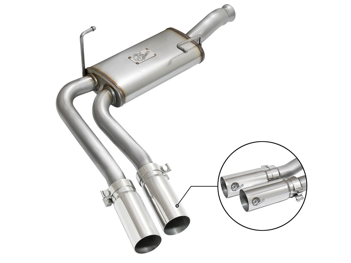 aFe Power Rebel Series 3 IN to 2-1/2 IN 409 Stainless Steel Cat-Back Exhaust System — GM Silverado/Sierra 1500 09-18 / Silverado LD/Sierra Limited 2019 V6-4.3/V8-4.8/5.3L — 49-44070-P