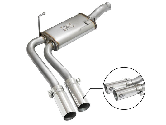 aFe Power Rebel Series 3 IN to 2-1/2 IN 409 Stainless Steel Cat-Back Exhaust System — GM Silverado/Sierra 1500 09-18 / Silverado LD/Sierra Limited 2019 V6-4.3/V8-4.8/5.3L — 49-44070-P