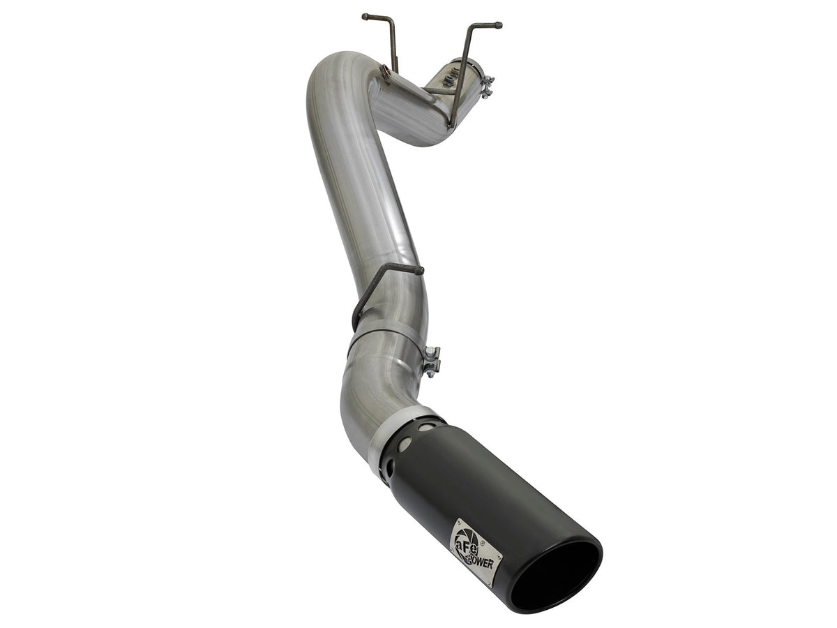 aFe Power Large Bore-HD 5 IN 409 Stainless Steel DPF-Back Exhaust System — GM Diesel Trucks 17-19 V8-6.6L (td) L5P — 49-44085-B