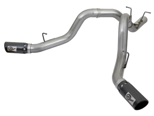 aFe Power Large Bore-HD 4 IN 409 Stainless Steel DPF-Back Exhaust System — GM Diesel Trucks 17-19 V8-6.6L (td) L5P — 49-44086-B