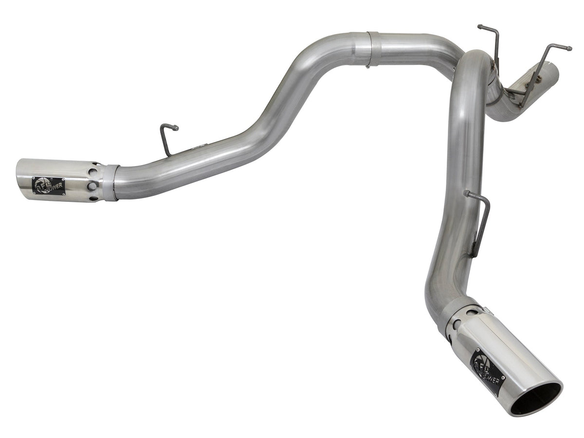 aFe Power Large Bore-HD 4 IN 409 Stainless Steel DPF-Back Exhaust System — GM Diesel Trucks 17-19 V8-6.6L (td) L5P — 49-44086-P