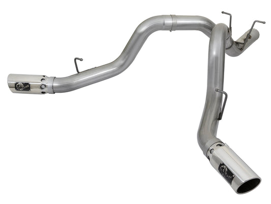 aFe Power Large Bore-HD 4 IN 409 Stainless Steel DPF-Back Exhaust System — GM Diesel Trucks 17-19 V8-6.6L (td) L5P — 49-44086-P