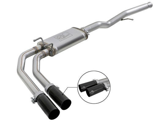 aFe Power Rebel Series 3 IN to 2-1/2 IN 409 Stainless Steel Cat-Back Exhaust System — GM Silverado/Sierra 1500 09-18 / Silverado LD/Sierra Limited 2019 V6-4.3/V8-4.8/5.3L — 49-44098-B